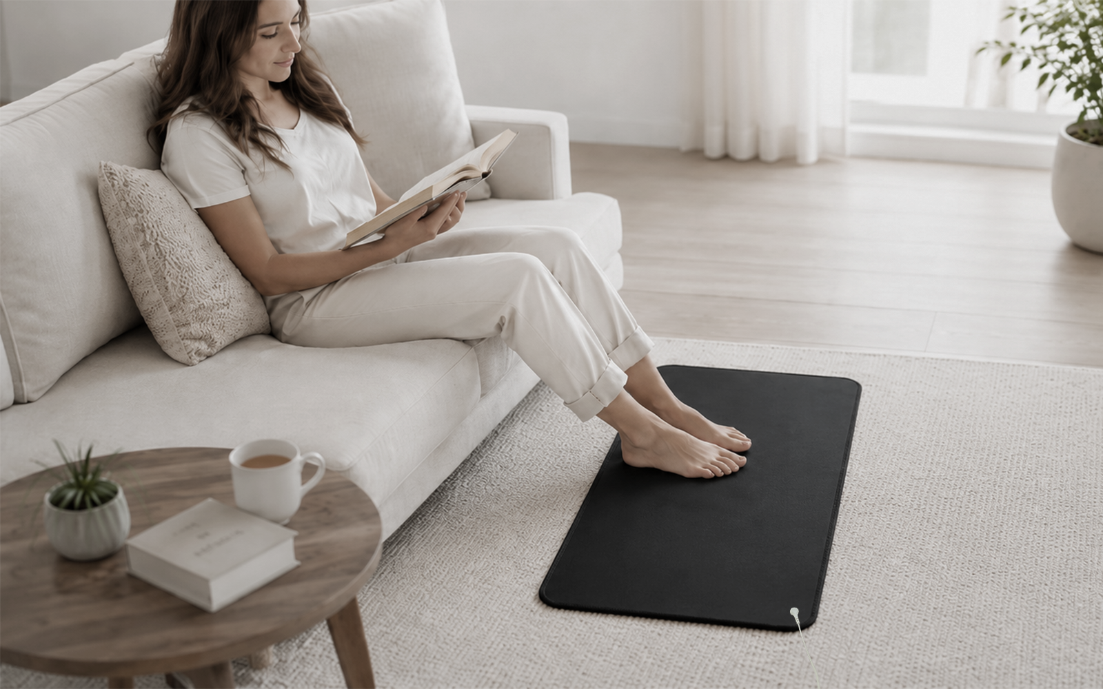 Black grounding mat