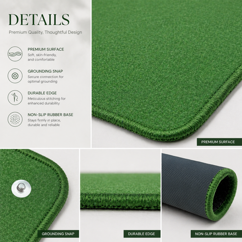 Grounding Mat with Green Grass Texture