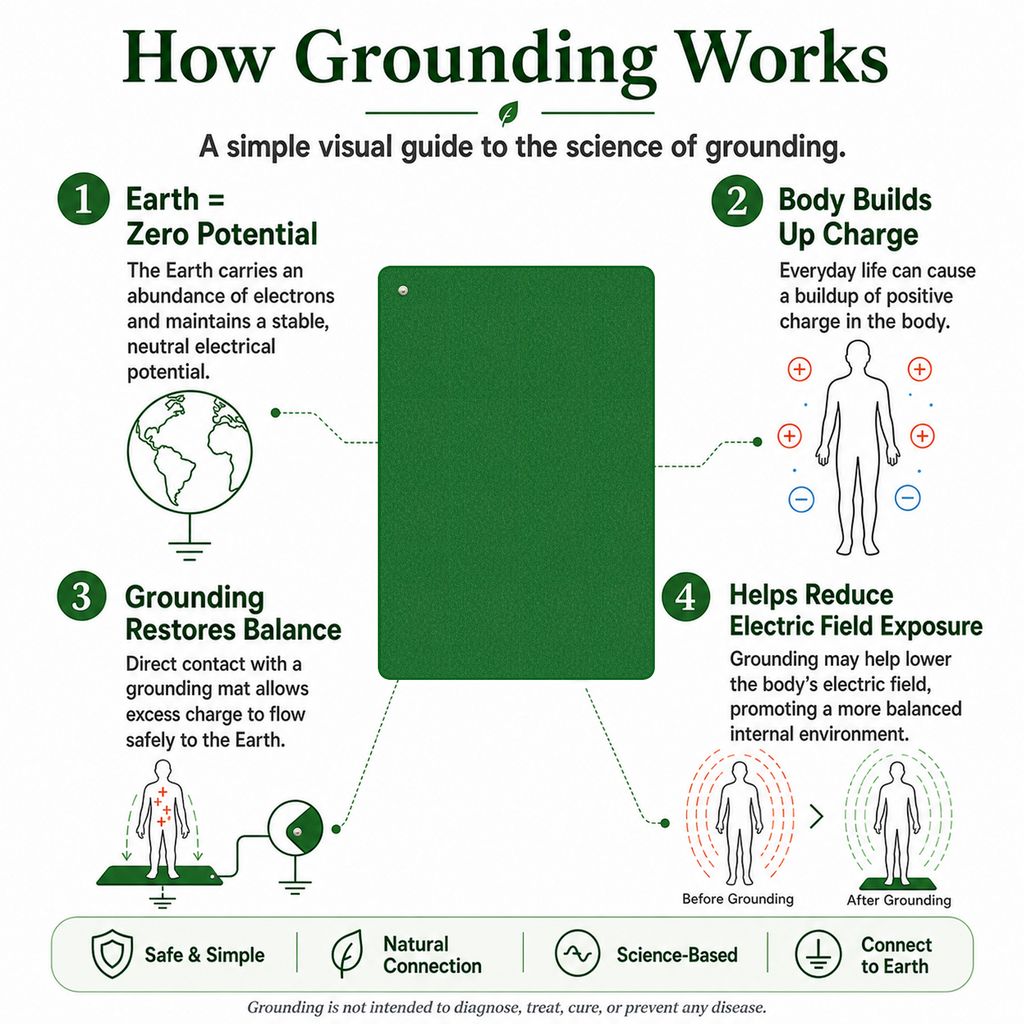 Grounding Mat with Green Grass Texture