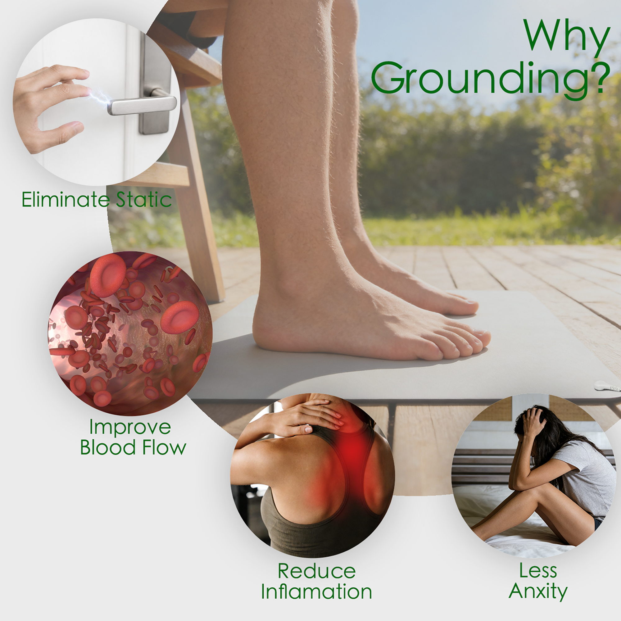 White Grounding Mat - Leaf