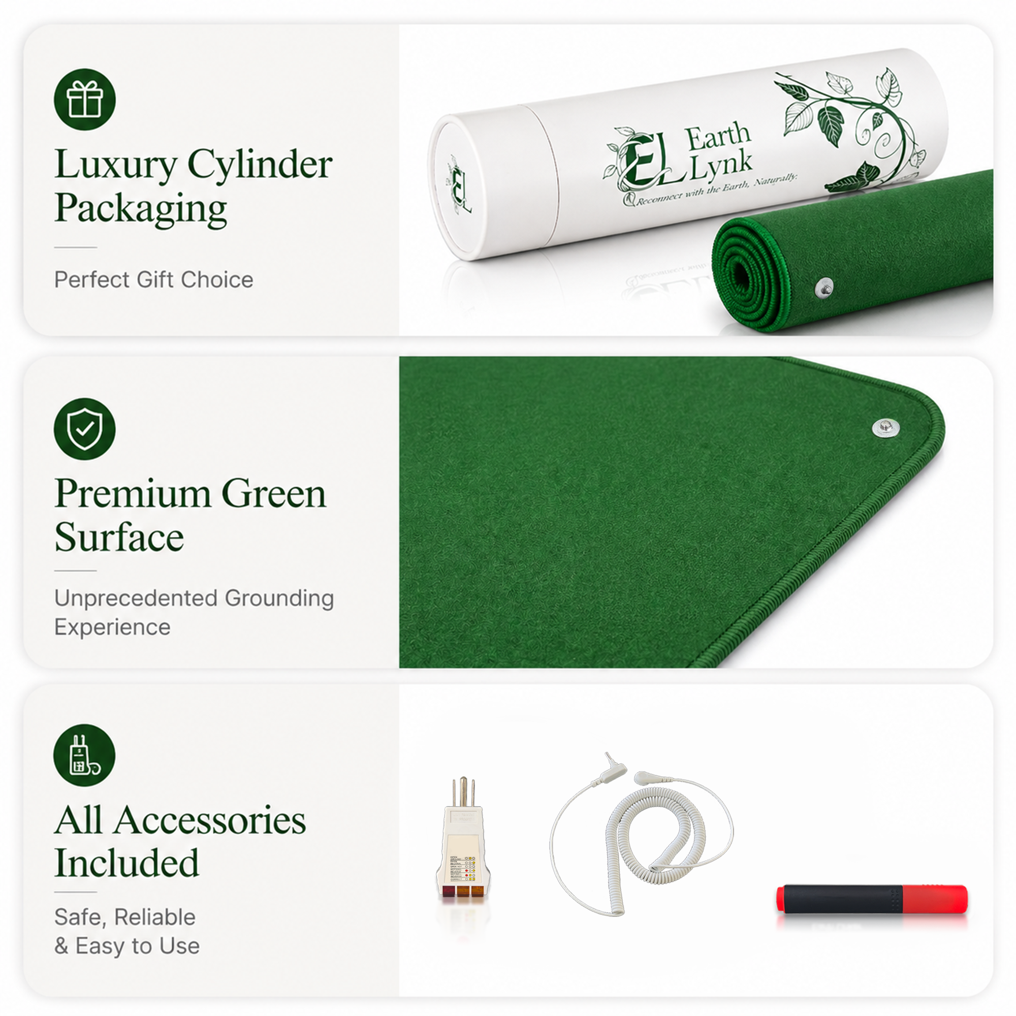 Grounding Mat with Green Grass Texture