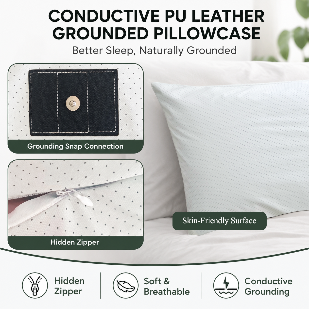 Earth Lynk White Grounding Pillowcase